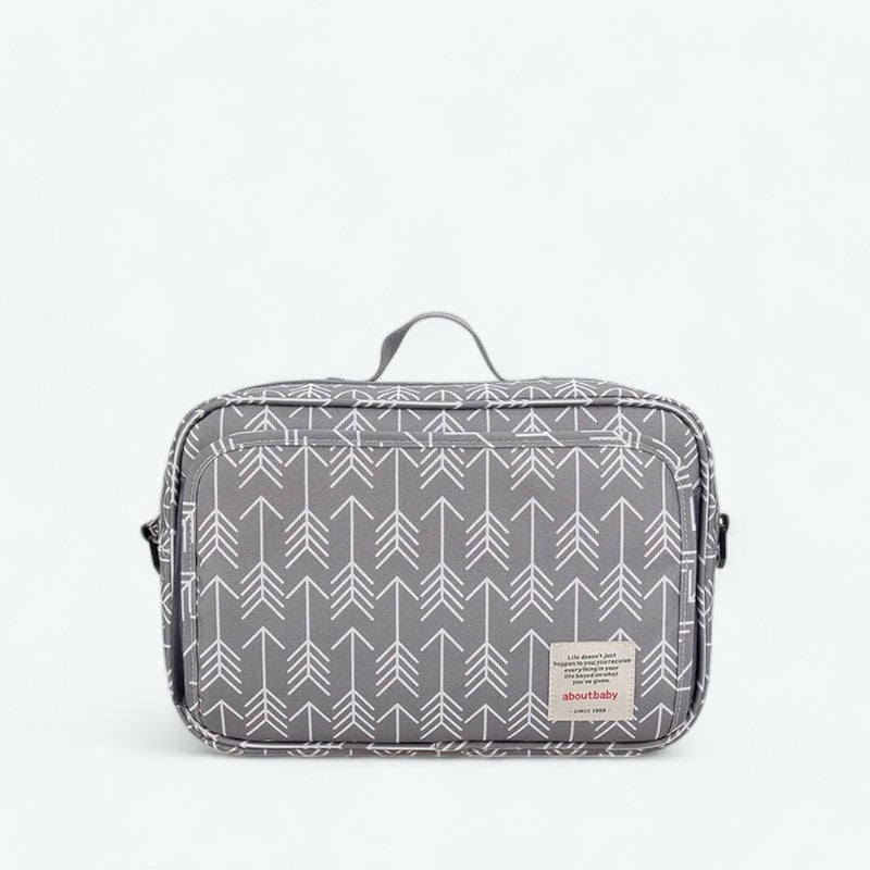 Grande Trousse de Toilette Bébé Gris/Blanc