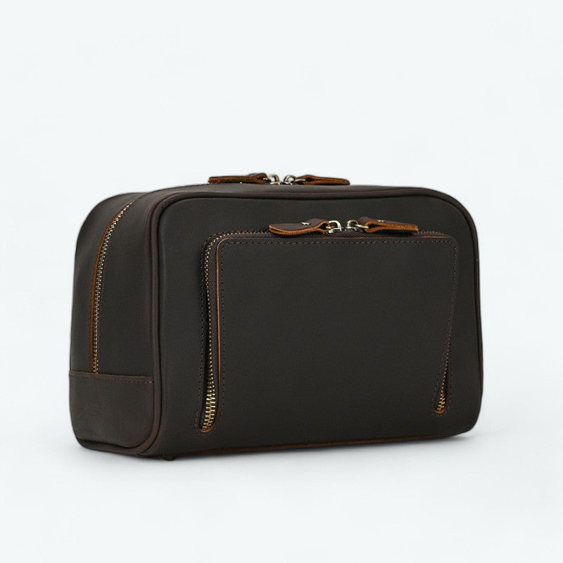 Grande Trousse de Toilette Homme Cuir