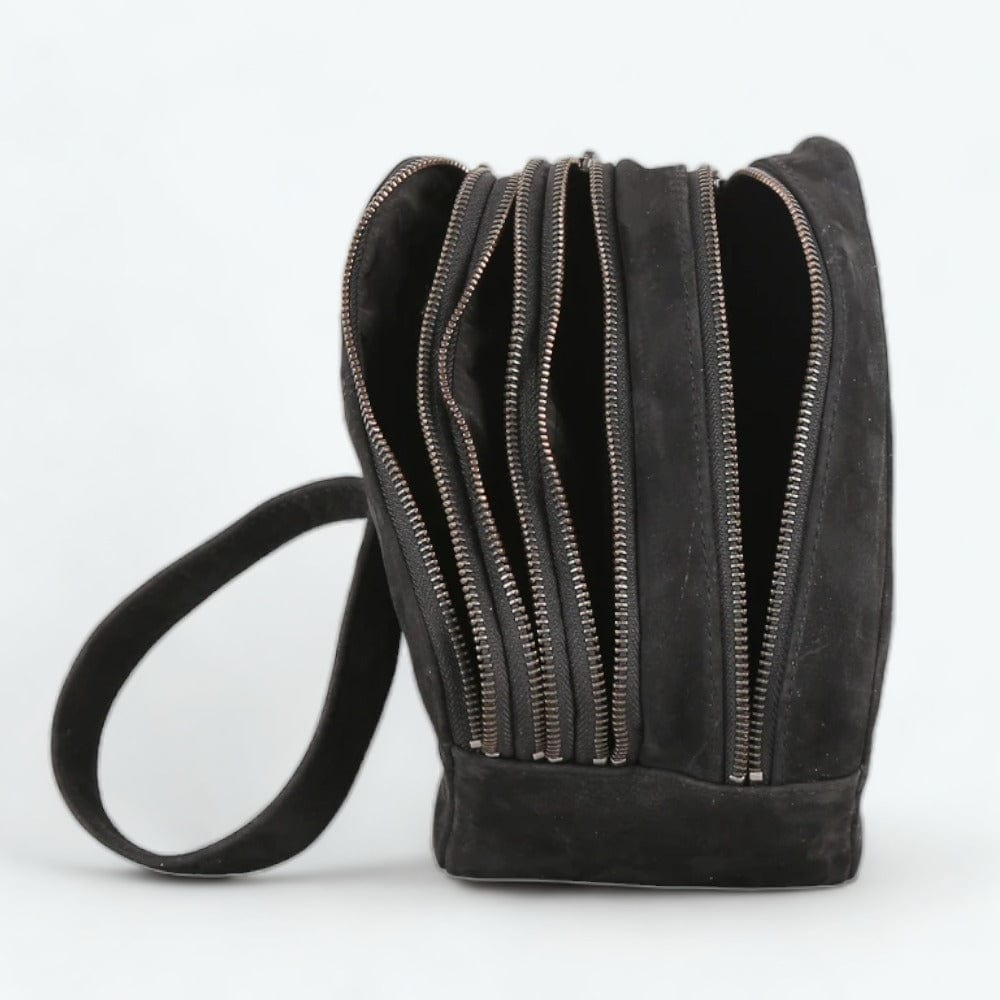 Trousse de Toilette Cuir Homme Luxe Noir