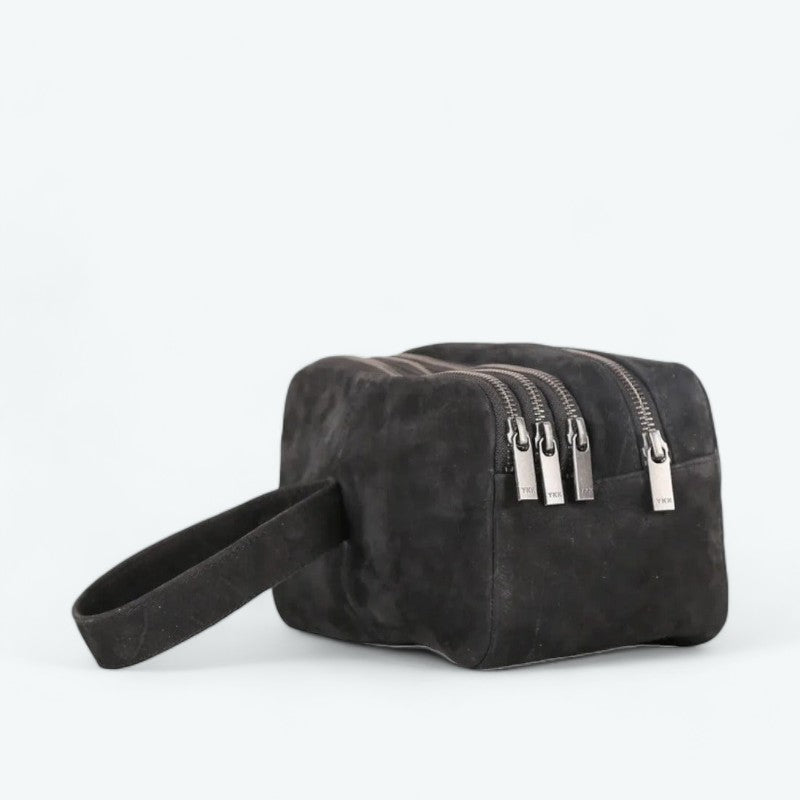 Trousse de Toilette Cuir Homme Luxe Noir