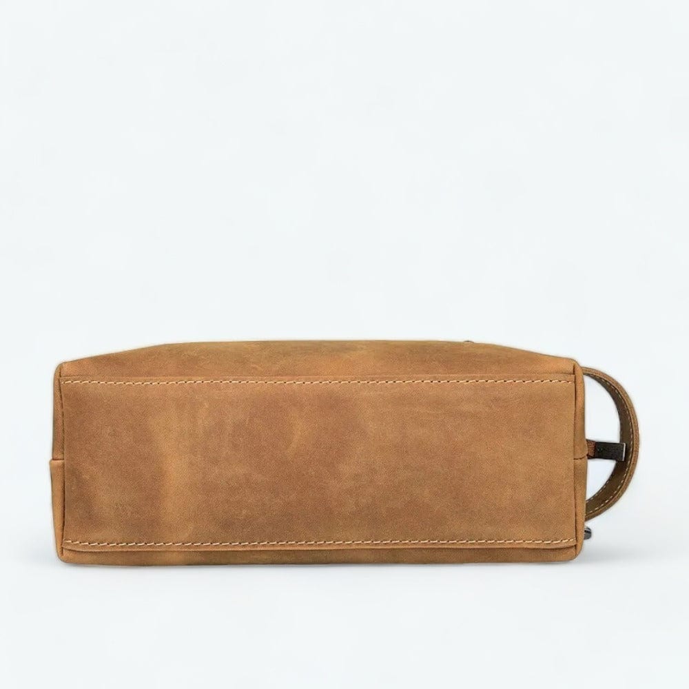 Trousse de Toilette Homme Cuir Marron Marron clair