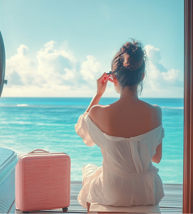 un vanity pour femme dans une salle de bain d'hotel face à la mer.png