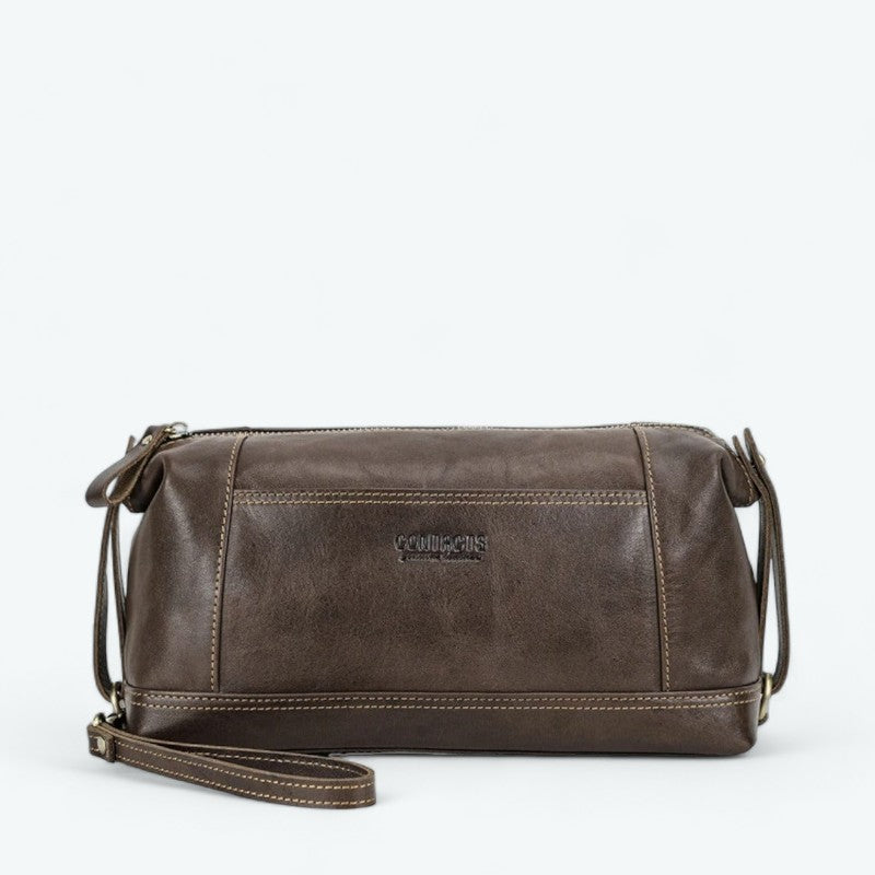 Grande Trousse de Toilette Cuir Café