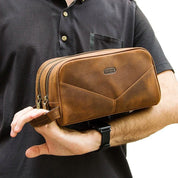 Grande Trousse de Toilette Cuir Marron Marron