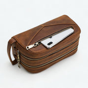 Grande Trousse de Toilette Cuir Marron Marron