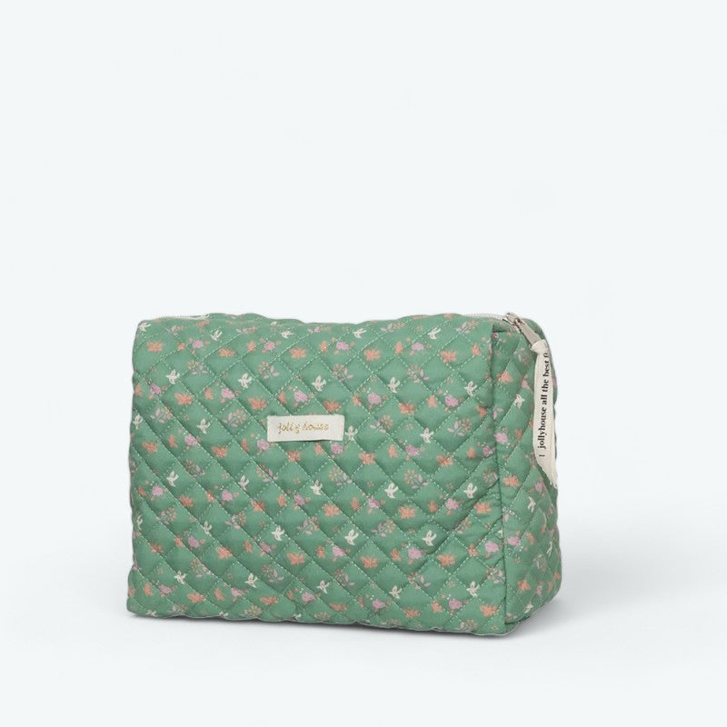 Grande Trousse de Toilette Gaze de Coton Vert