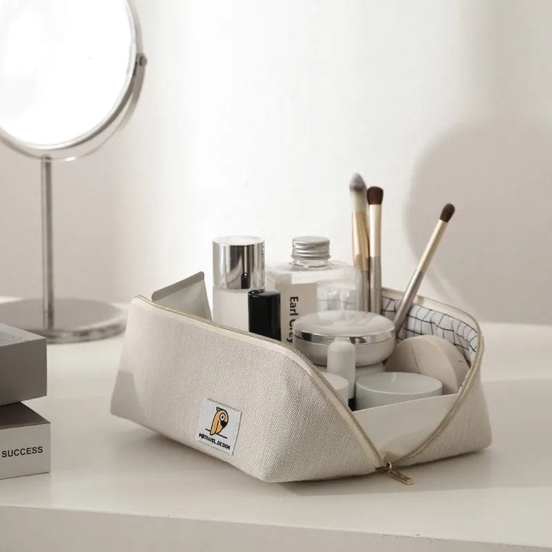 Petite Trousse de Toilette Légère Femme Beige
