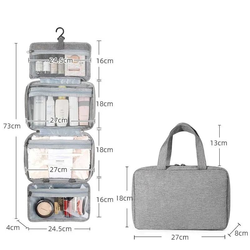 Trousse de Toilette Femme Pliable Gris
