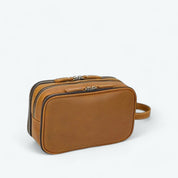 Trousse de Toilette Homme Cuir Marron Clair