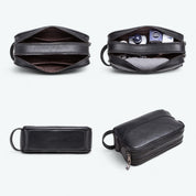 Trousse de Toilette Homme Cuir Noir Noir